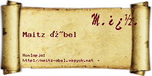 Maitz Ábel névjegykártya